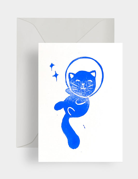 Space cat - linoleumstryk